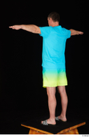  Spencer blue t shirt blue yellow shorts dressed slides standing t poses whole body 0004.jpg